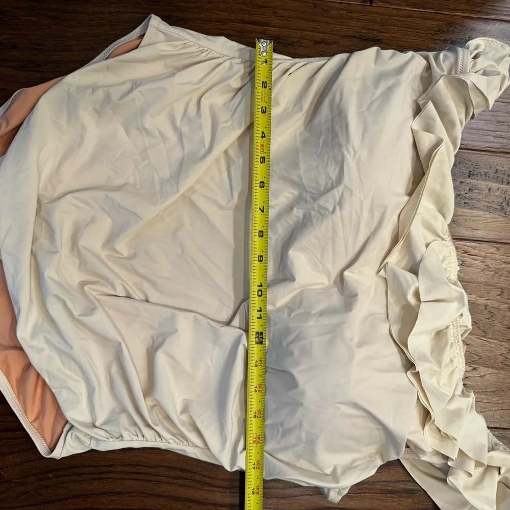J. Crew NWT Matte Ruffle One Shoulder One Piece Swimsuit Size 22 Ivory Natural - Picture 8 of 12